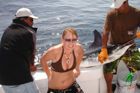 Ashley and her first marlin