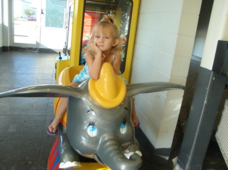 Rebecca on the Dumbo ride.