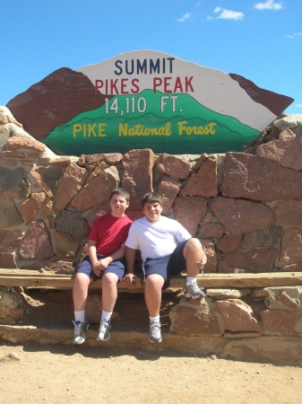 Boy's on top of Pike's Peak