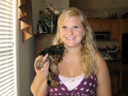 My daughter Kelli with her puppy