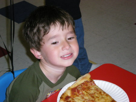 Andy loves his pizza.