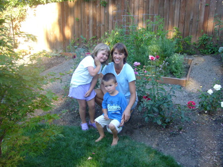 me with my kids in our garden at home