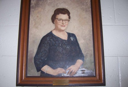 Portrait of Mrs Smoot on the wall