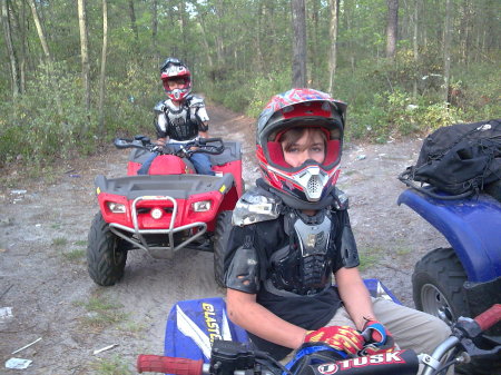 Darrin & his friend Hunter riding quad's