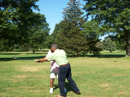 Husband Jason & John, golf instructor