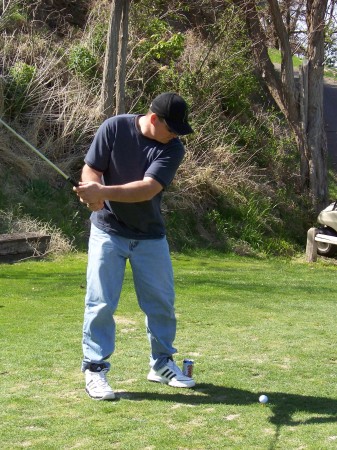Sam's 1st time golfing... ummm.. never mind...