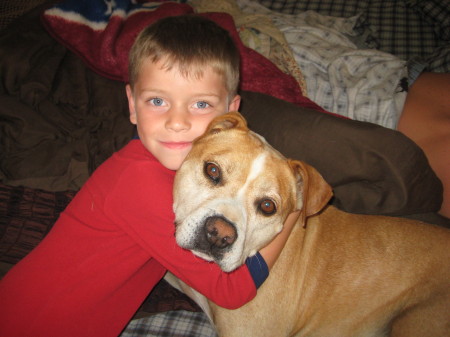 My Grandson Bryce Martin & Granddog Buddy