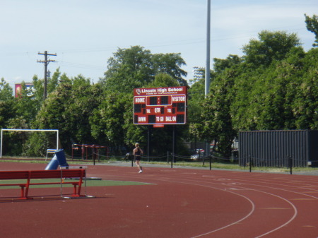 The scoreboard.