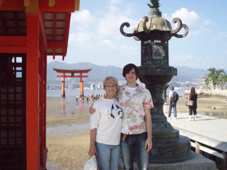 with my son in Miyajima, Japan