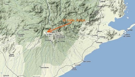Google Terrain map of El Valle