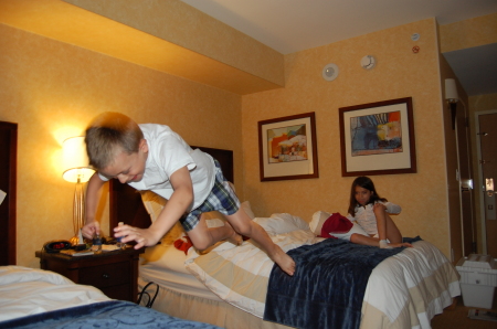 Juming on bed - San Diego 2008