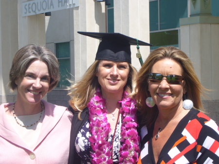 Graduation day with my friends Kim and Louise