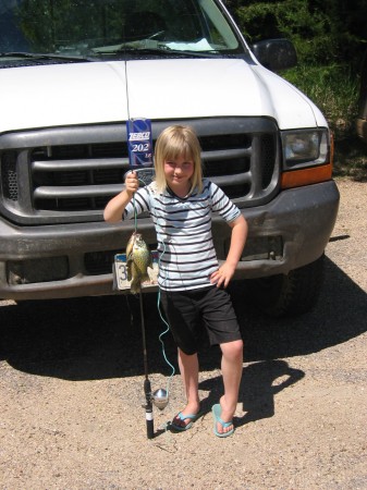 Em and her fishing pole