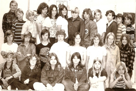 Sue Kren and class, 1976