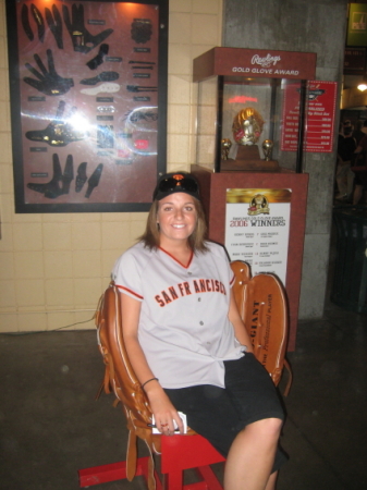 Chelsea in the Rawlings glove chair