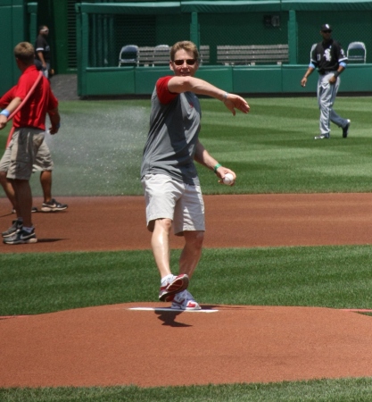 1st pitch Nationals Park Fathers Day 2010