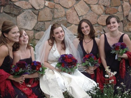 Bride with her bridesmaids