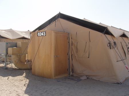 Front of tent