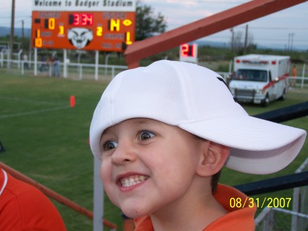 Kristofer at a football game