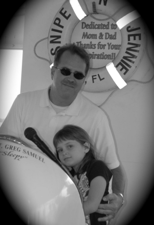 Me and my Daughter driving Water Taxi