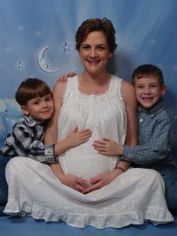 The boys with Mommy - 9 months preggo