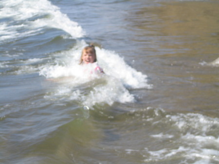 Halee in a wave