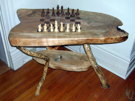 tiger maple chess table
