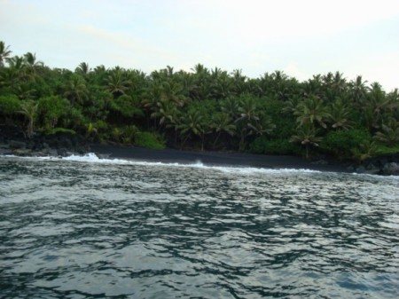 Black sand beach