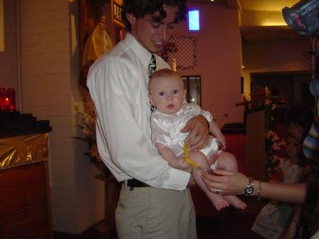 Alek and father Derek at Chistining