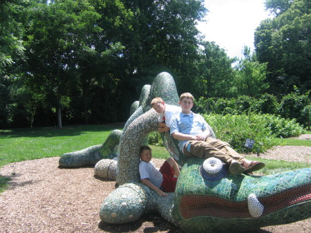 Lucas, Iain, and Hayden (l-r) at Shaw's Garden