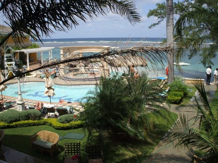 ON THE DECK OF THE HONEYMOON SUITE AT SANDALS