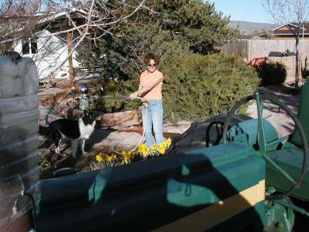 Wendy & Bear with Gracie the Tractor