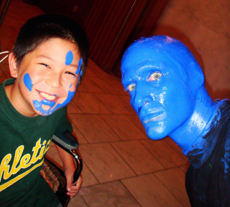 Blue Man and Evan