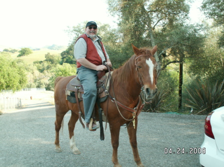 Harry with buddy Alan Eastman's horse Buck