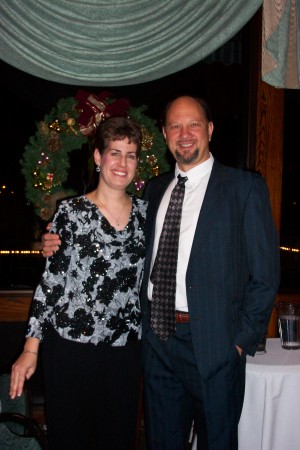 My husband John and I at 20th reunion