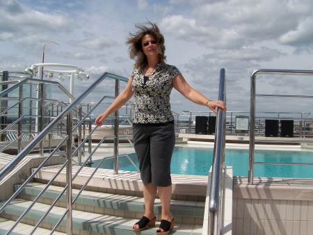 June....bad hair day onboard Queen Mary II