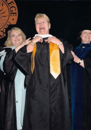 Getting my master's hood, May 8, 2010