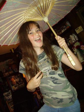 Morgan with Umbrella!