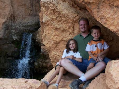 The kids and I - Taking a break on a hike