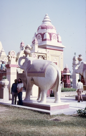 My sitar teacher and me at a Hindu temple