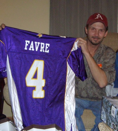 Bruce, our son, a Bret favre fan!!