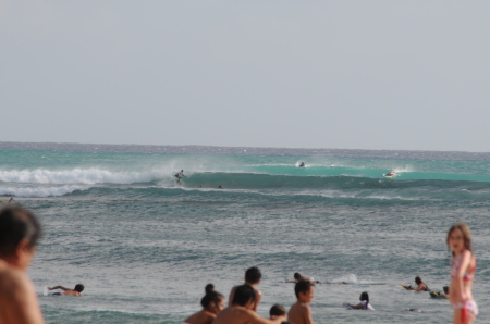 Surfer Off Queen's Beach Waikiki