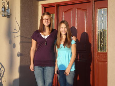 Ashlyn and Brooke, first day of school