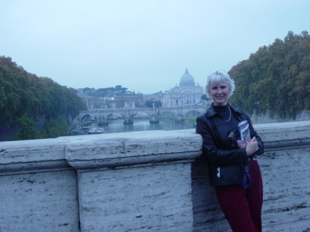 Valerie in Rome for a family wedding in 2004