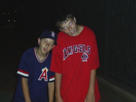 My boys at the Angels game.