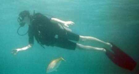 Caleb "Legs" Chandler swims overhead