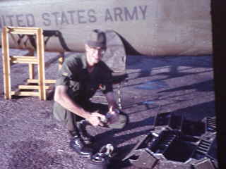 Larry doing aircraft maintenance