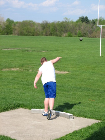 Throwing the shotput May 2008