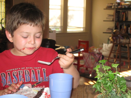 Ollie chowing down