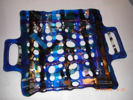 My fused glass platter (of sorts)